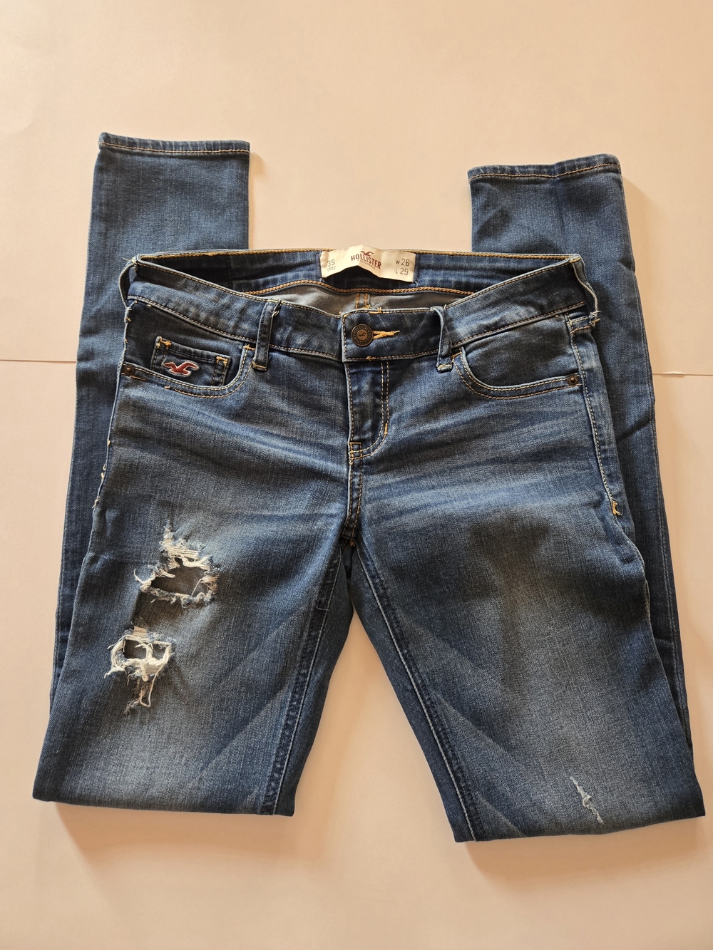 Hollister Women’s Distressed Blue Skinny Jeans